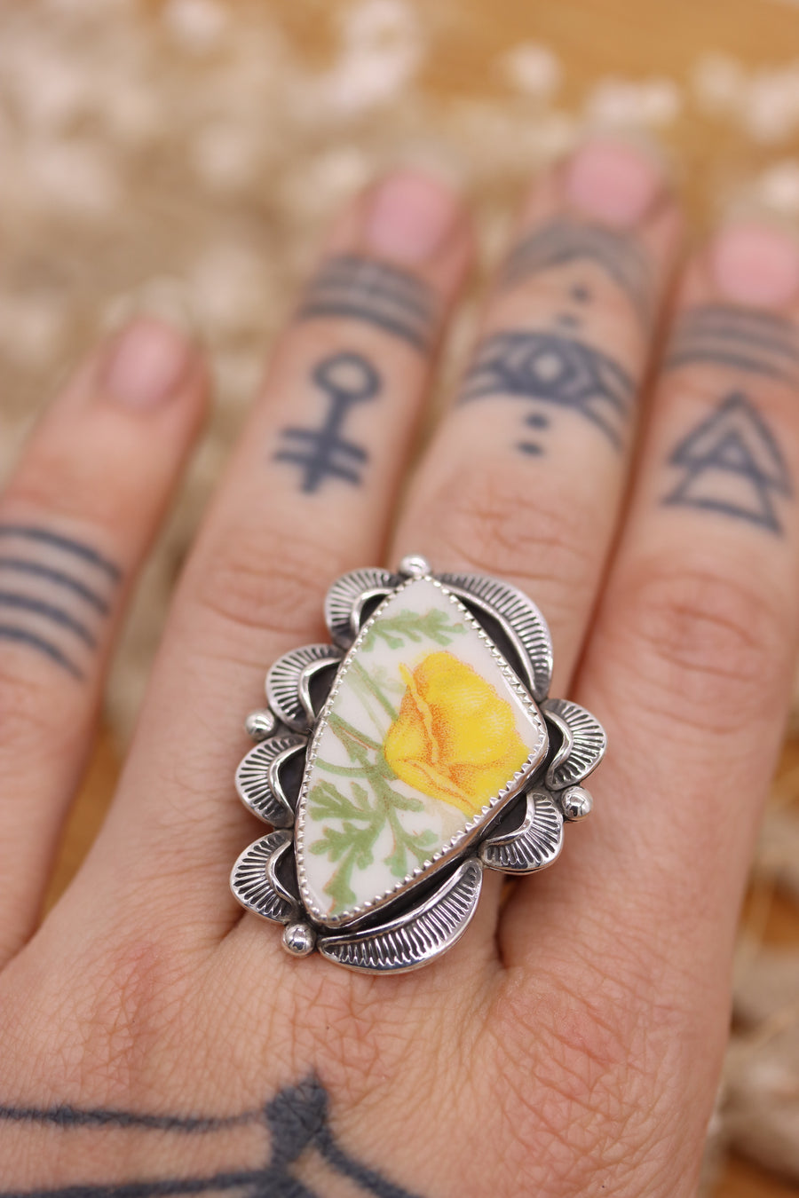 California Poppy Ring (size 9)