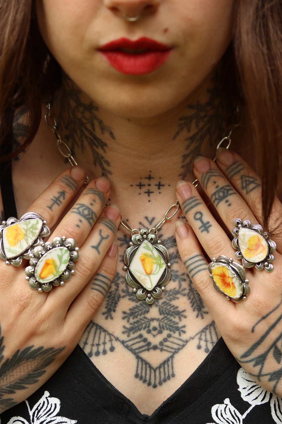California Poppy Ring (size 6.5)