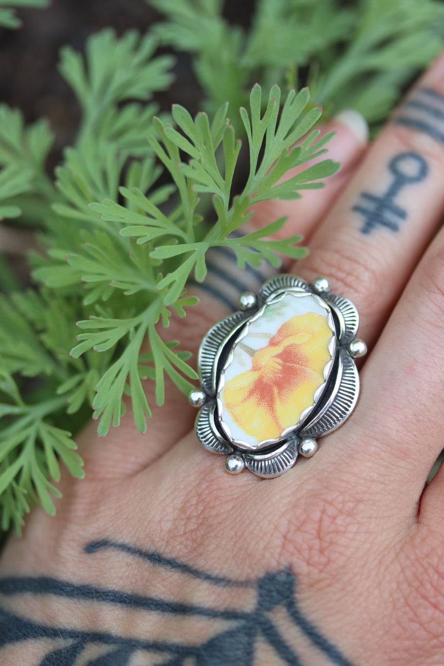 California Poppy Ring (size 6.5)