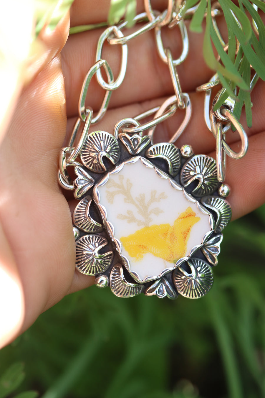 California Poppy Necklace