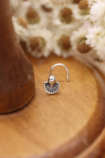 Stamped Silver Nose Stud