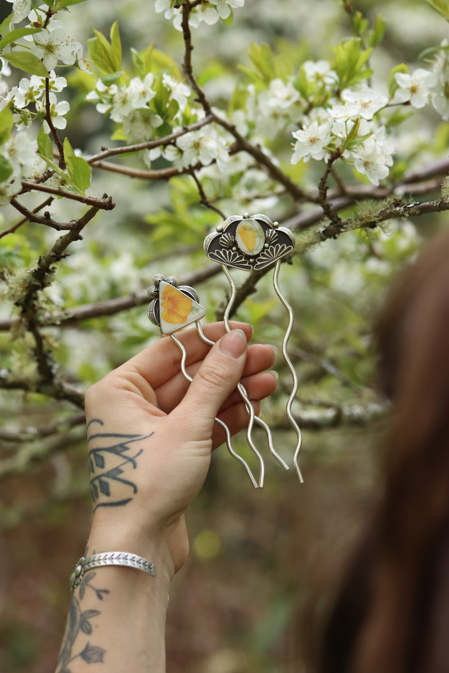 California Poppy Hair Fork (large)