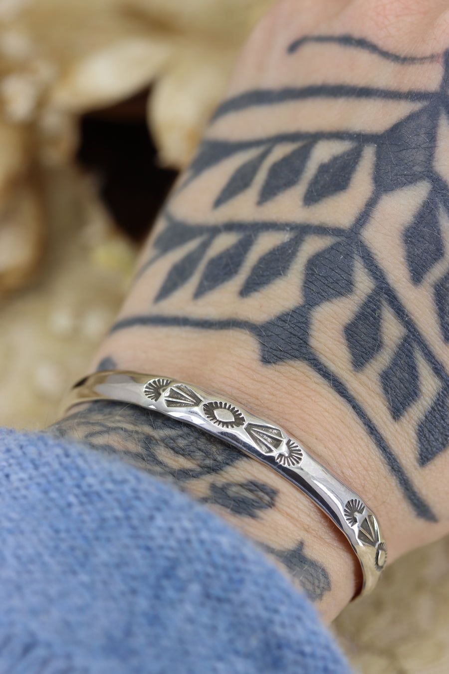 Stamped Stacker Bracelet Cuff (size 5