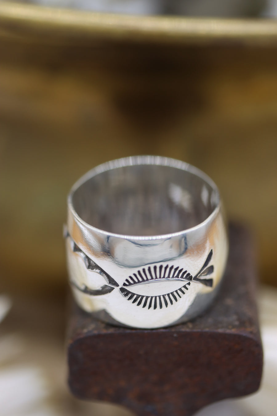 Stamped Wide Band Ring (size 6 1/2)