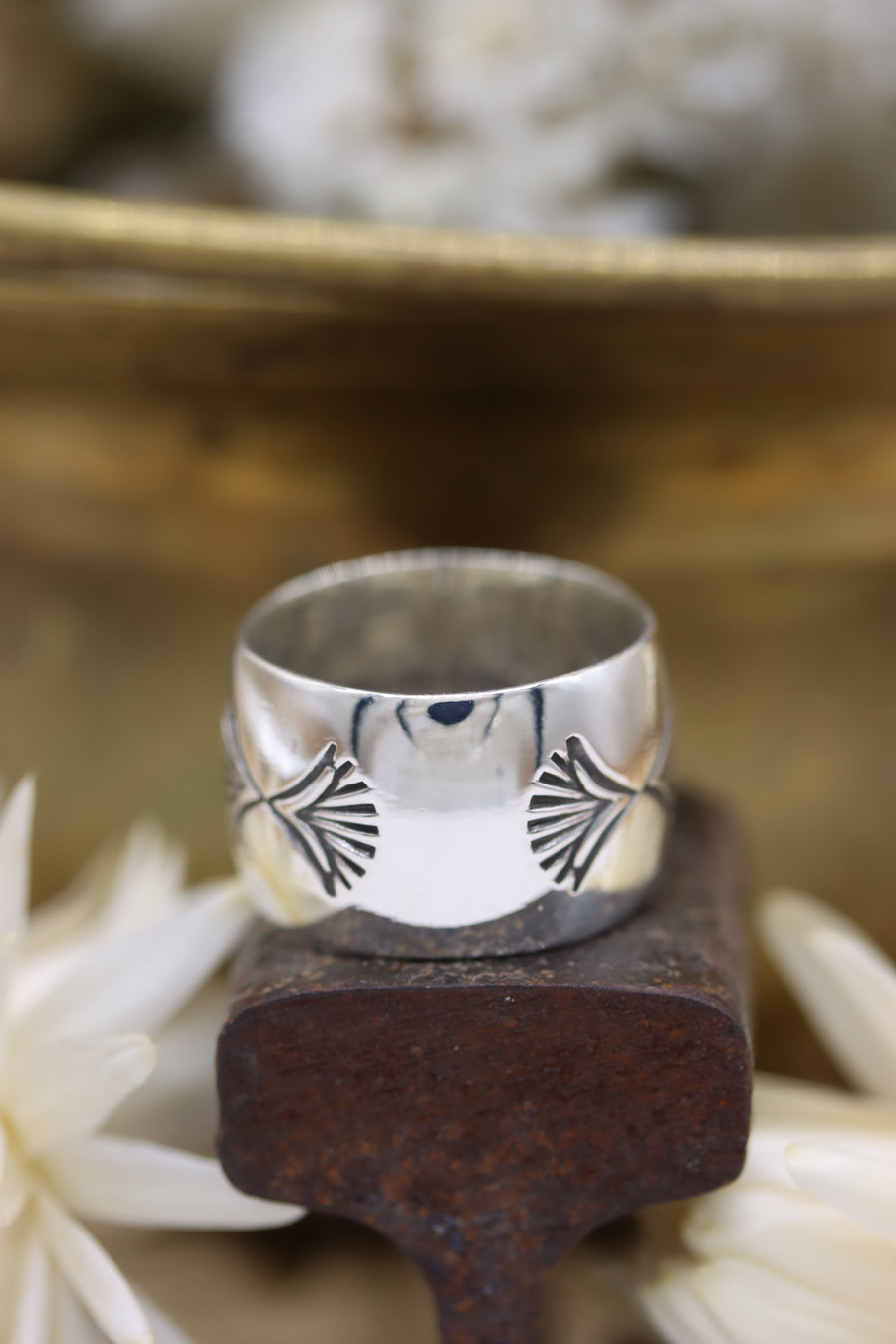 Stamped Wide Band Ring (size 7)