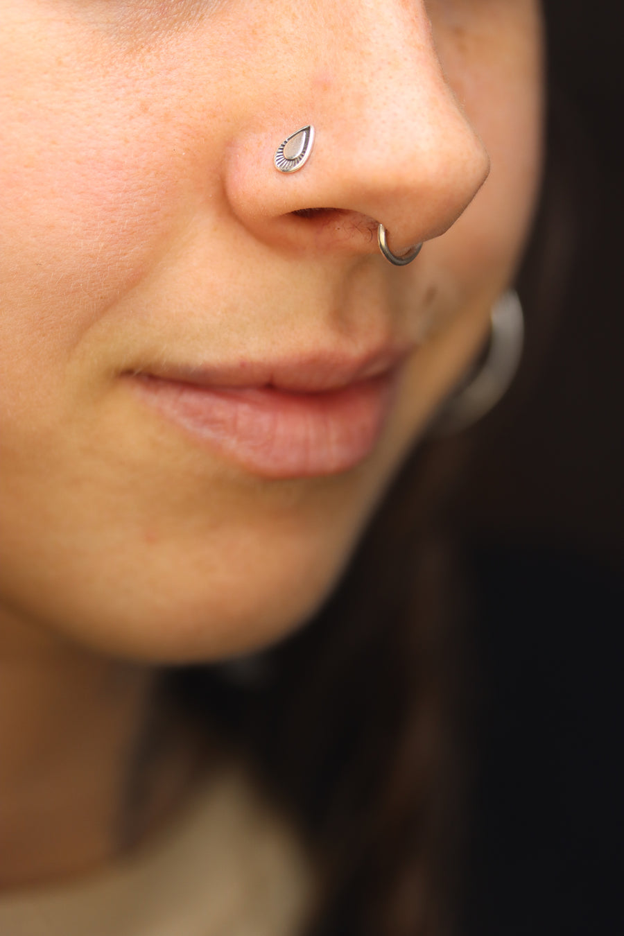 Stamped Silver Nose Stud