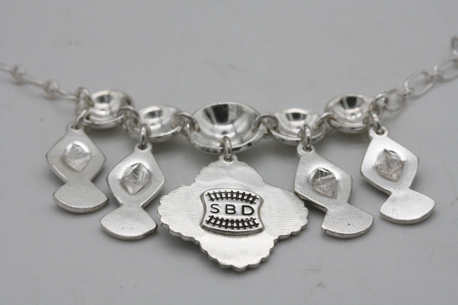 Silver Diamond Charm Necklace