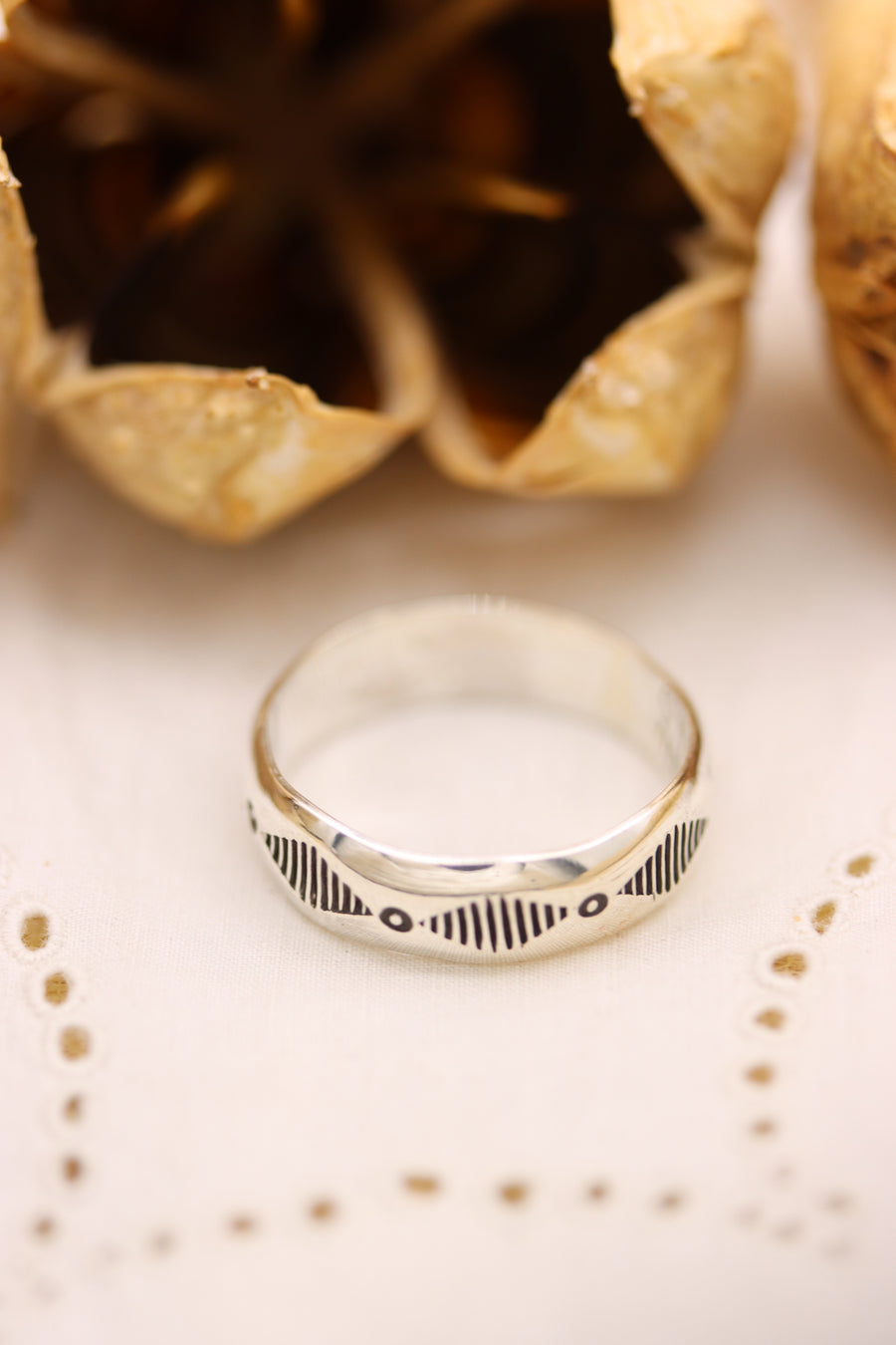 Stamped Stacker Ring (size 10 1/4)
