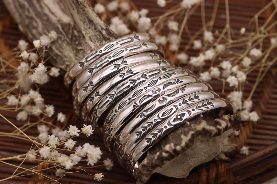 Stamped Stacker Bracelet Cuff (size 5 5/8