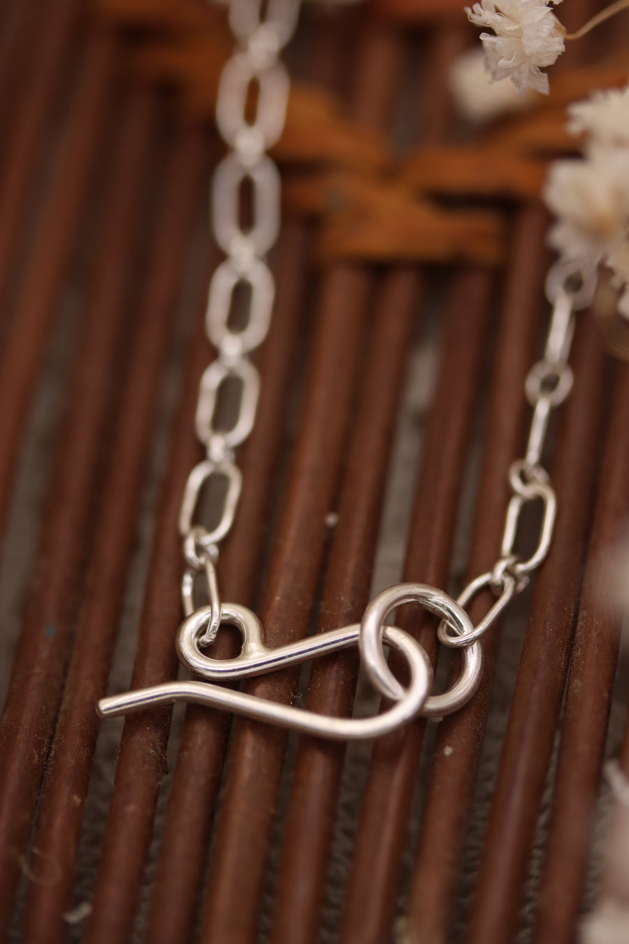 Stamped Silver Necklace