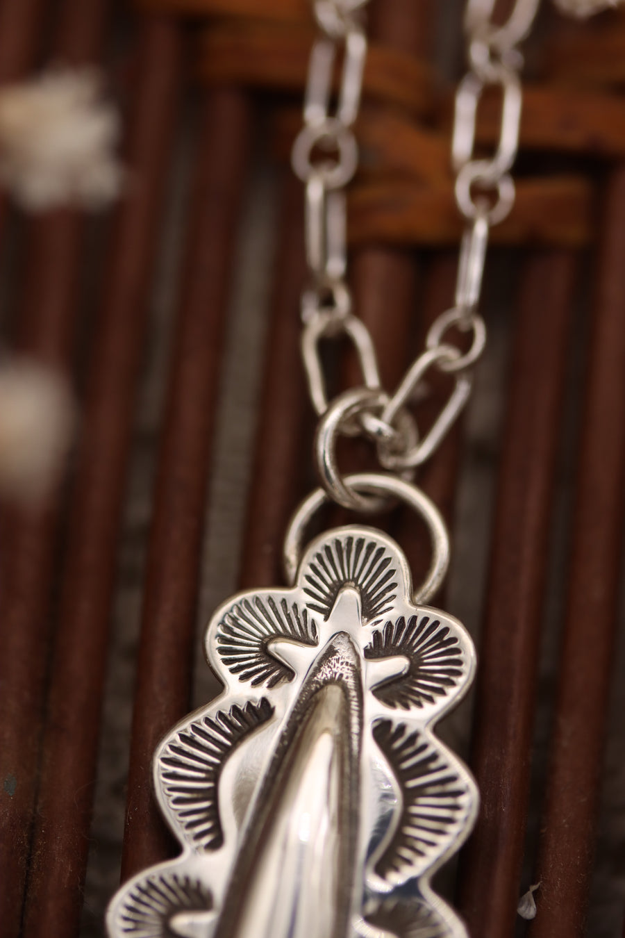Stamped Silver Necklace