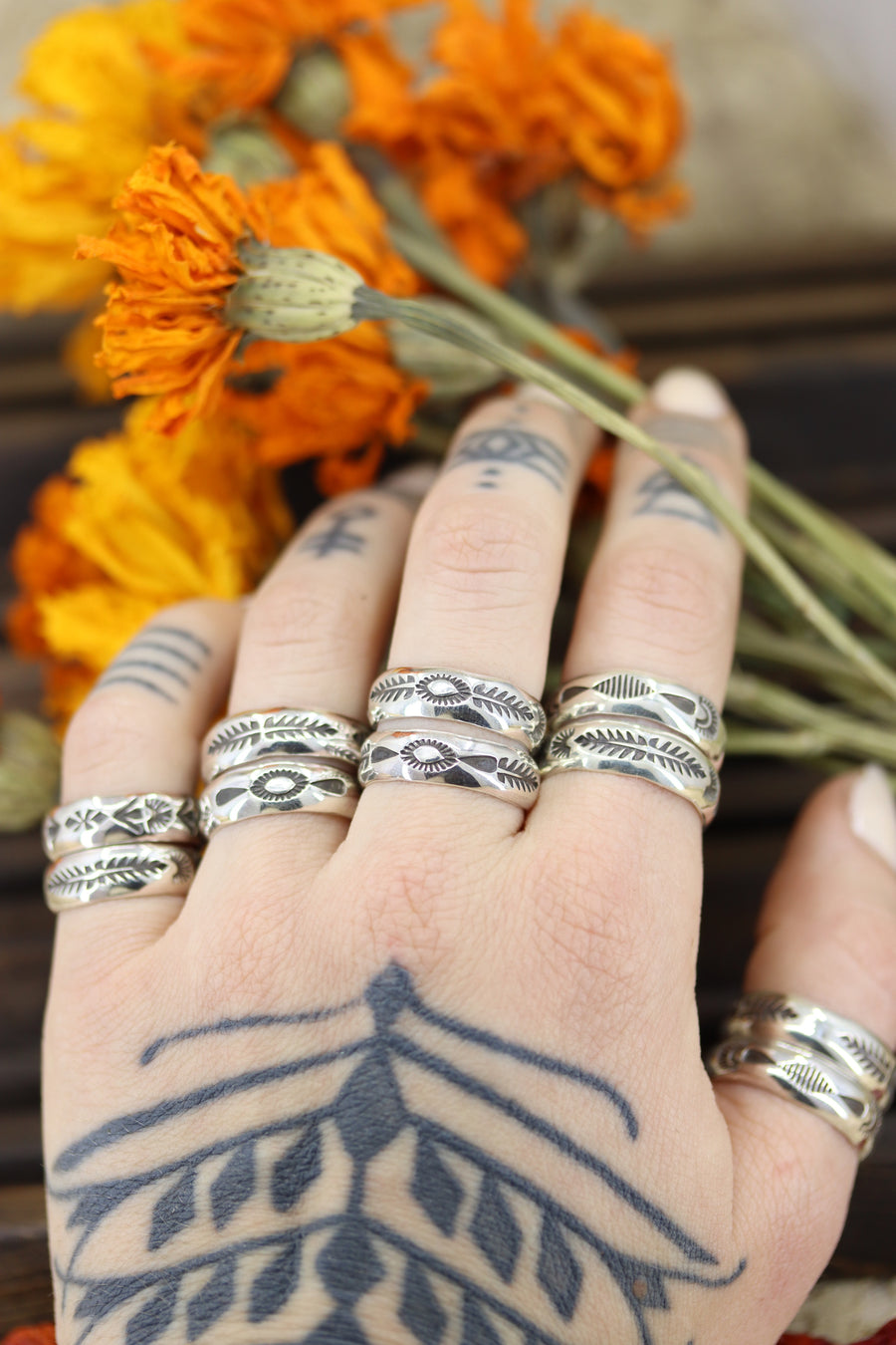 Stamped Stacker Ring (size 8.5 & size 10)